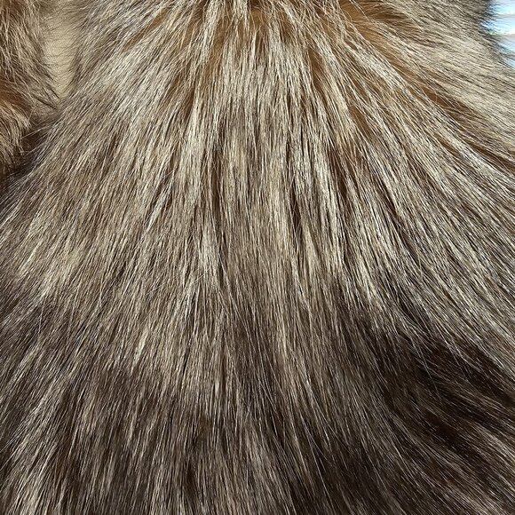 1 Madison Womens Coat XXL Black Fox Fur Retro Glam Old Money Quiet Luxury - Picture 9 of 15